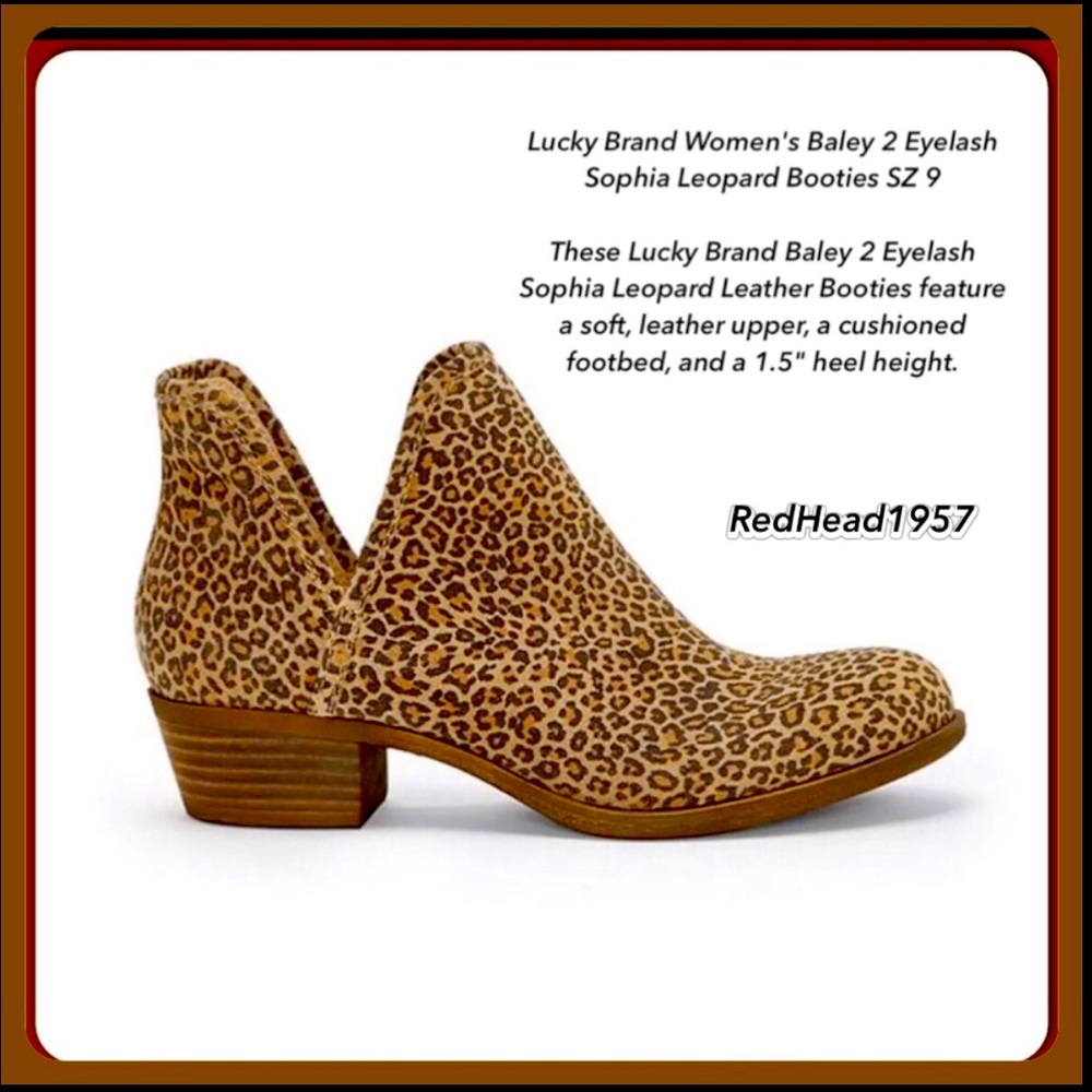 ๐ Lucky Brand Leather Leopard Booties STORE DISPLAYS! ๐ขโฅ๏ธ NeW! ๐ - Picture 2 of 8